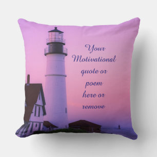 Lighthouse Pink Sky Throw Pillow