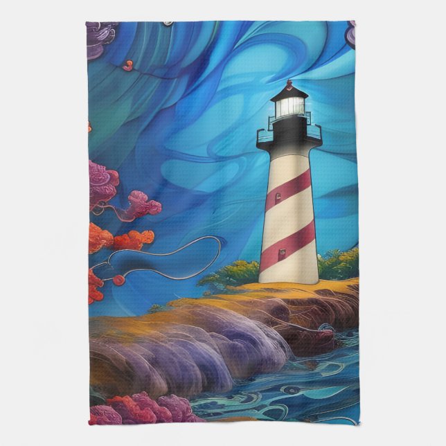 Lighthouse Point  Kitchen Towel (Vertical)