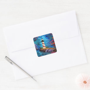 Lighthouse Point Square Sticker