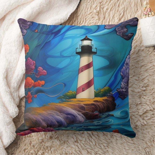 Lighthouse Point Throw Pillow (Blanket)