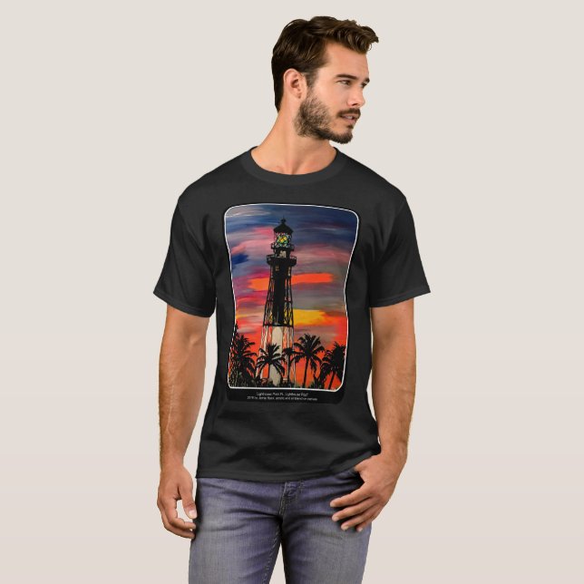 'Lighthouse Pop!' painting on a T-Shirt (Front Full)