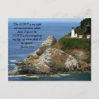 LIGHTHOUSE Psalm 27:1 Postcard