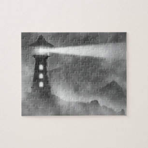 LIGHTHOUSE PUZZLE IN BLACK N WHITE