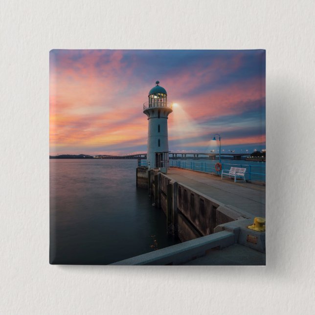 Lighthouse Raffles | Marina, Singapore 2 Inch Square Button (Front)