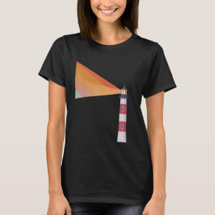 Lighthouse Rainbow Pop Culture Surf Skate Retro T-Shirt