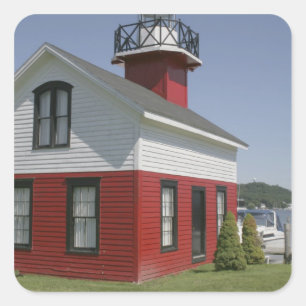 Lighthouse relocated shore in Douglas near 2 Square Sticker