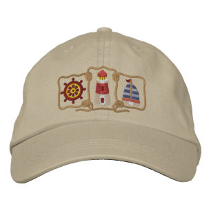 Lighthouse & Sailboat Embroidered Hat