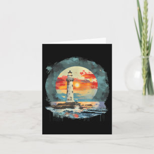 Lighthouse Sailing Sea Beach Boating Seaside House Card