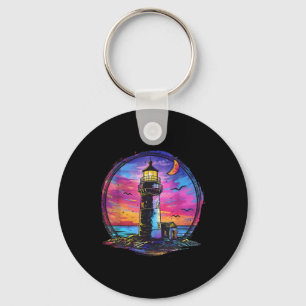 Lighthouse Sailing Sea Beach Boating Seaside House Keychain