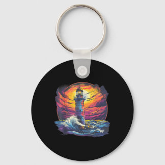 Lighthouse Sailing Sea Beach Boating Seaside House Keychain