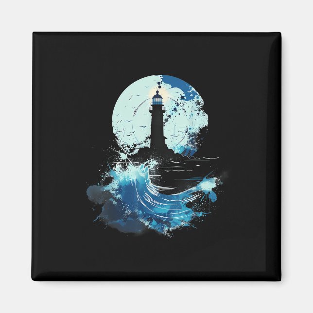 Lighthouse Sailing Sea Beach Boating Seaside House Magnet (Front)