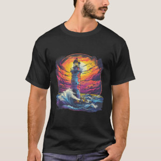 Lighthouse Sailing Sea Beach Boating Seaside House T-Shirt
