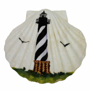 Lighthouse Scallop Shell Sculpture Standing Photo Sculpture