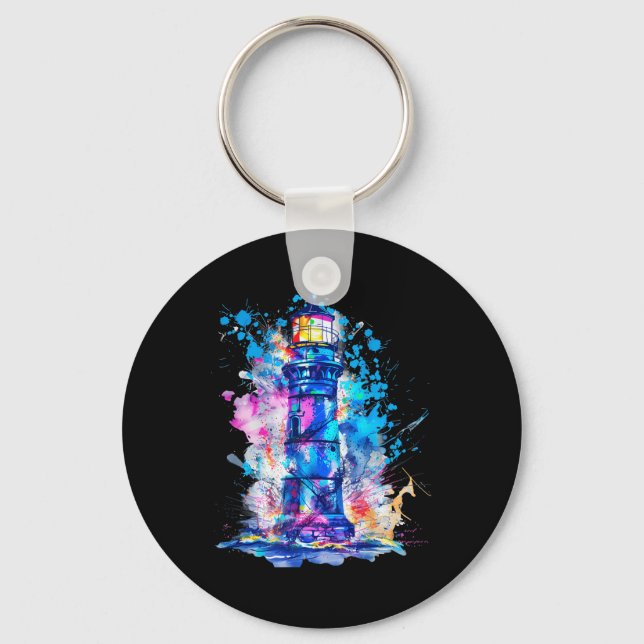 Lighthouse Seaside House Sailing Sea Beach Boating Keychain (Front)