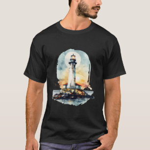 Lighthouse Seaside House Sailing Sea Beach Boating T-Shirt
