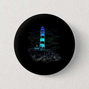 Lighthouse Seaside House Sailing Sea Beach Life Bo 2 Inch Round Button