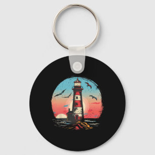 Lighthouse Seaside House Sailing Sea Boating Light Keychain