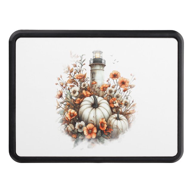 Lighthouse Shirt Country Pumpkin Trailer Hitch Cover (Front)