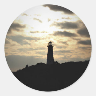 Lighthouse Silhouette Classic Round Sticker
