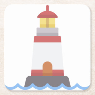 Lighthouse Square Paper Coaster