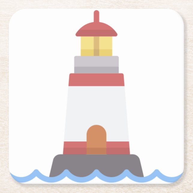 Lighthouse Square Paper Coaster (Front)