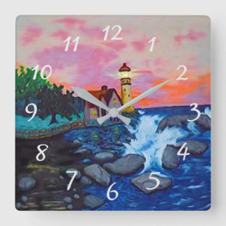 Lighthouse Square Wall Clock