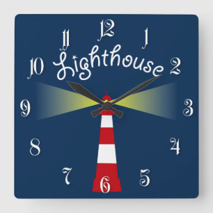 Lighthouse Square Wall Clock