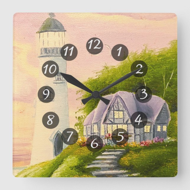 Lighthouse Square Wall Clock (Front)
