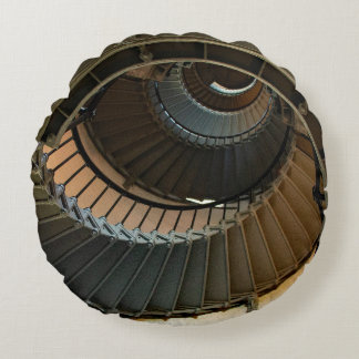 Lighthouse Stairway Round Pillow
