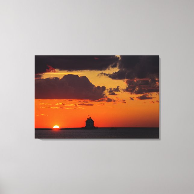 Lighthouse Summer Sunset Canvas Print (Front)