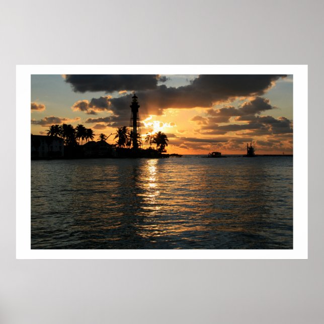 Lighthouse Sunrise Poster (Front)