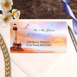 Lighthouse Sunset Address Label