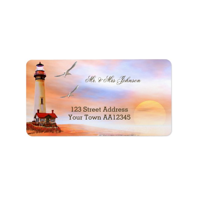 Lighthouse Sunset Address Label (Front)