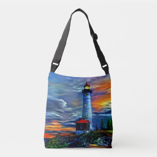 Lighthouse Sunset Crossbody Bag