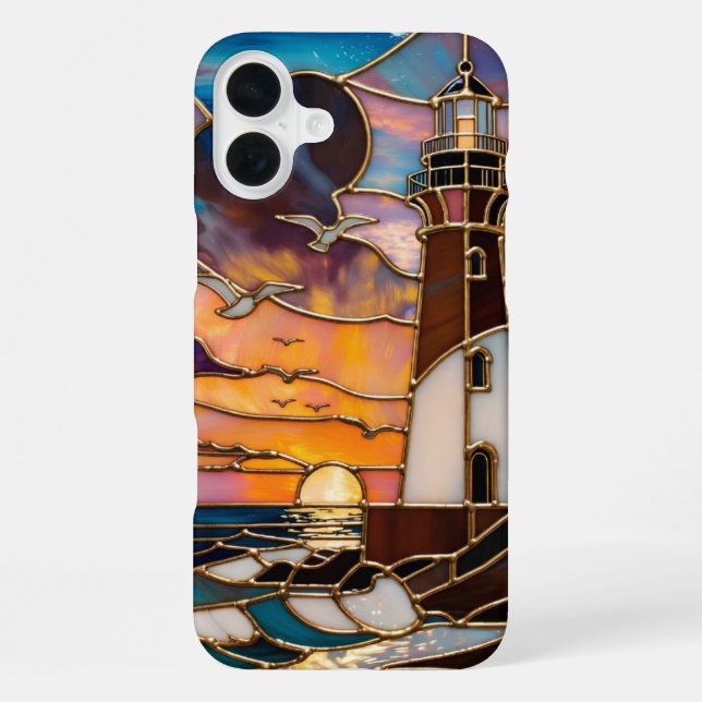 Lighthouse Sunset Phone Case Coastal Ocean (Back)