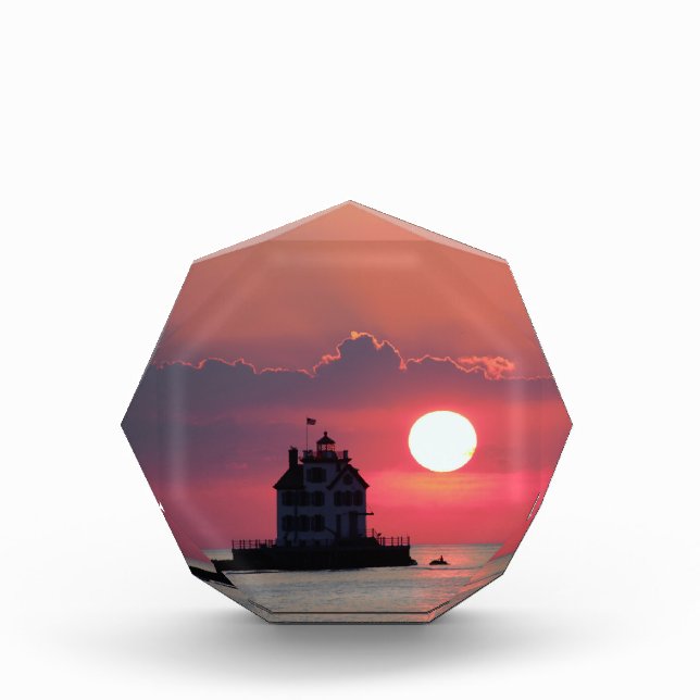 Lighthouse Sunset Photo Block (Front)