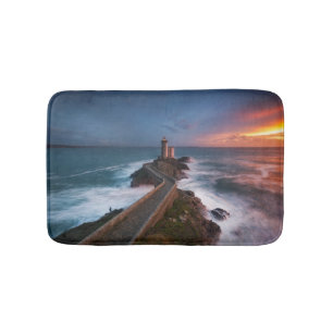 Lighthouse Sunset Plouzané   Finistère, Brittany Bath Mat