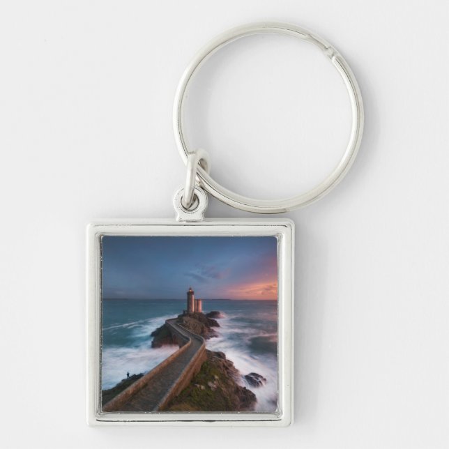 Lighthouse Sunset Plouzané | Finistère, Brittany Keychain (Front)