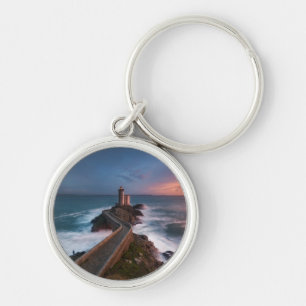 Lighthouse Sunset Plouzané   Finistère, Brittany Keychain