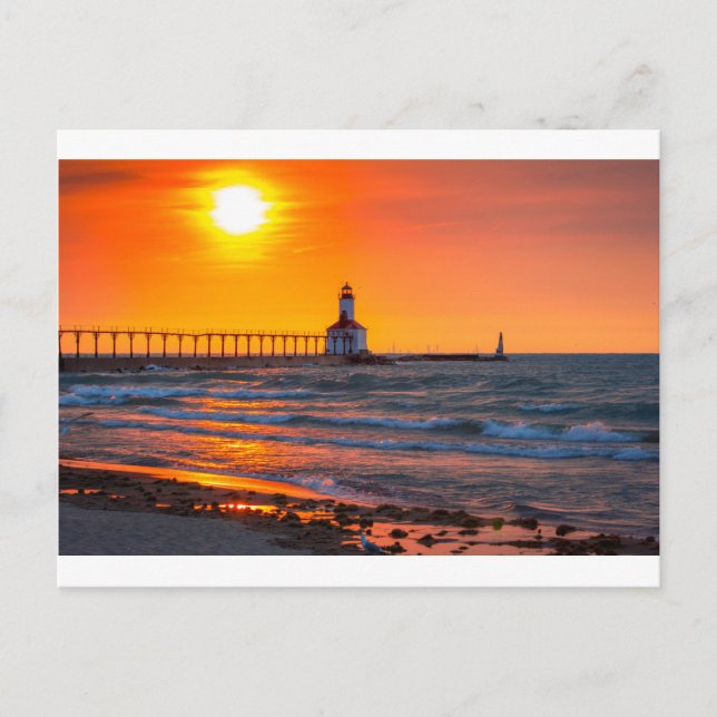 Lighthouse Sunset Postcard (Front)