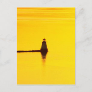 Lighthouse Sunset Postcard