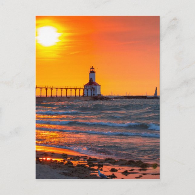 Lighthouse Sunset Postcard (Front)
