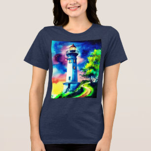 Lighthouse Under a Starry Sky Tri-Blend Shirt
