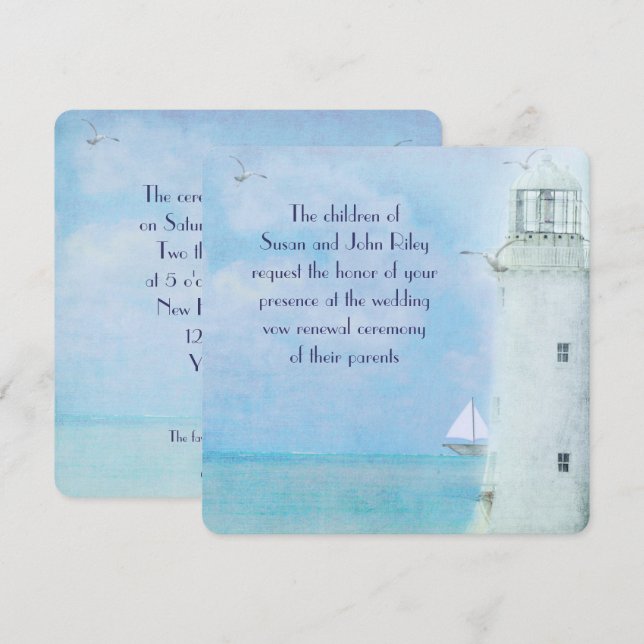 Lighthouse Vow Renewal Invite (Front/Back)