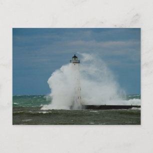 Lighthouse Wave Postcard