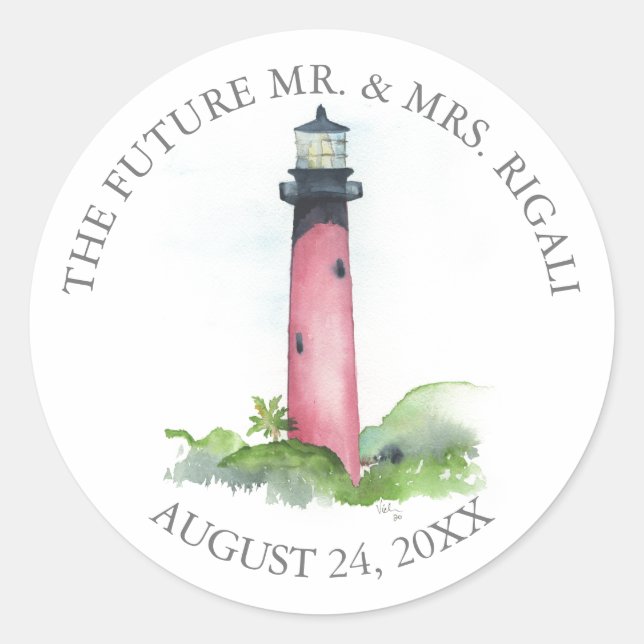 Lighthouse Wedding Envelope Seals (Front)