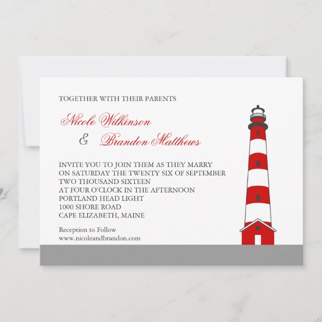 Lighthouse Wedding Invitation (Front)