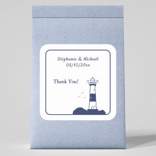 Lighthouse Wedding Square Sticker