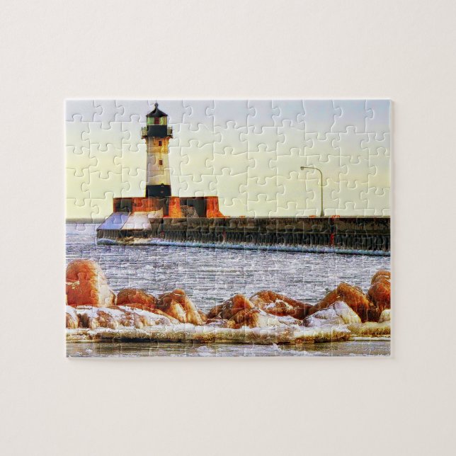 Lighthouse Winter, Duluth Minnesota Jigsaw Puzzle (Horizontal)