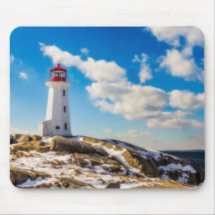 Lighthouse Winter In Peggy'S Cove, Nova Scotia Mouse Pad